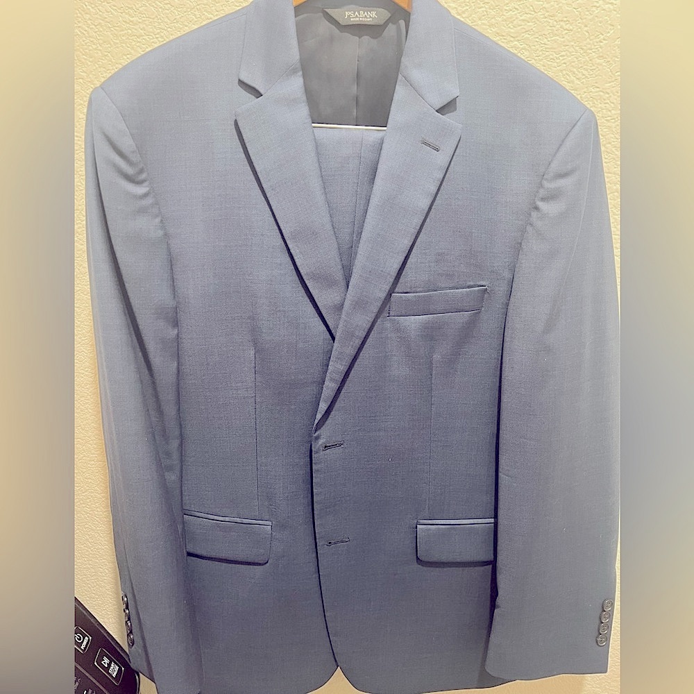 Jos A Bank navy blue suit